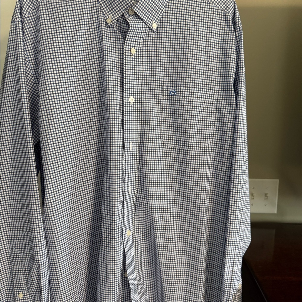 Southern Tide Black and White Casual Button Down Shirt